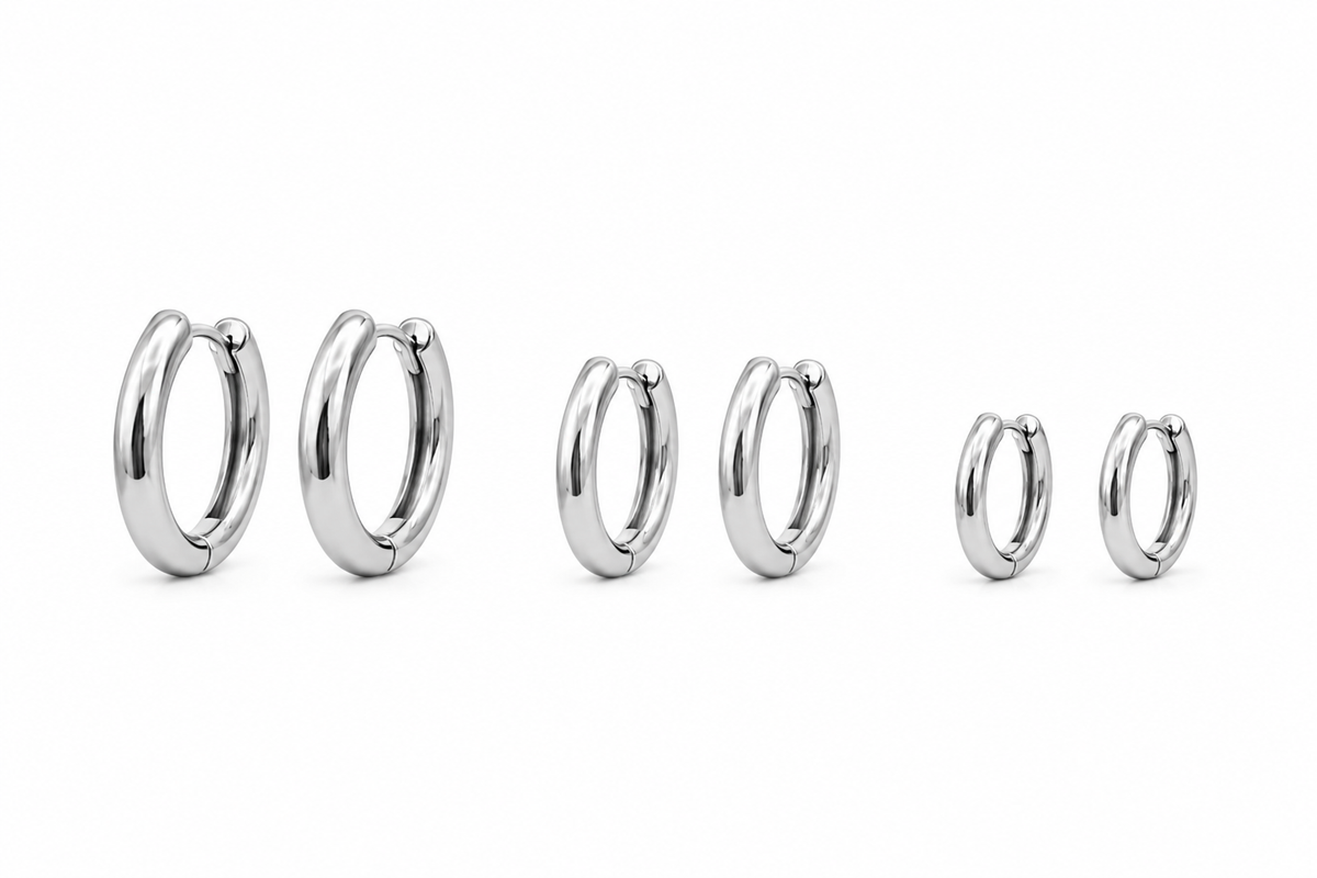 Brinco Trio Argola Arredondada Diamante