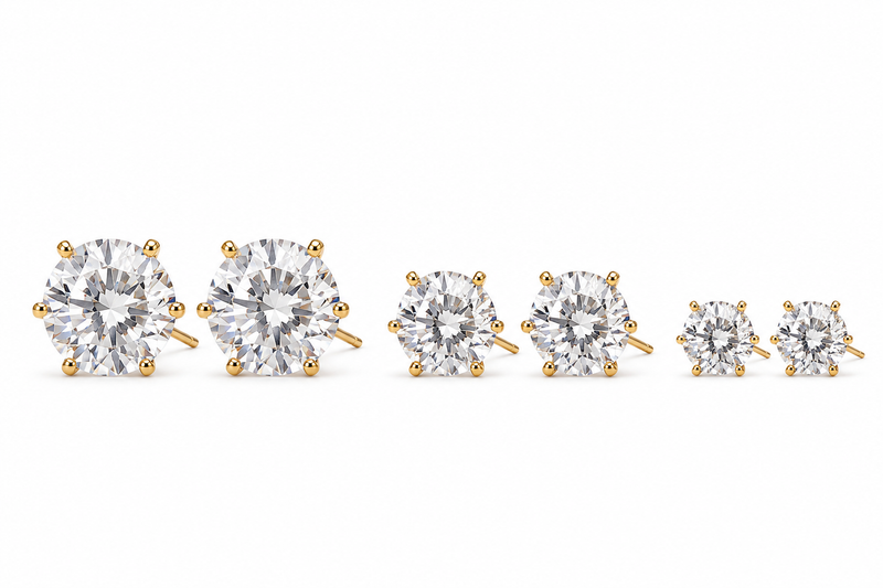 Brinco Trio Zircônia Cristal Ouro 18k