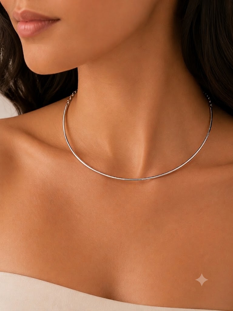 Choker Aro com Cartier Ródio Branco