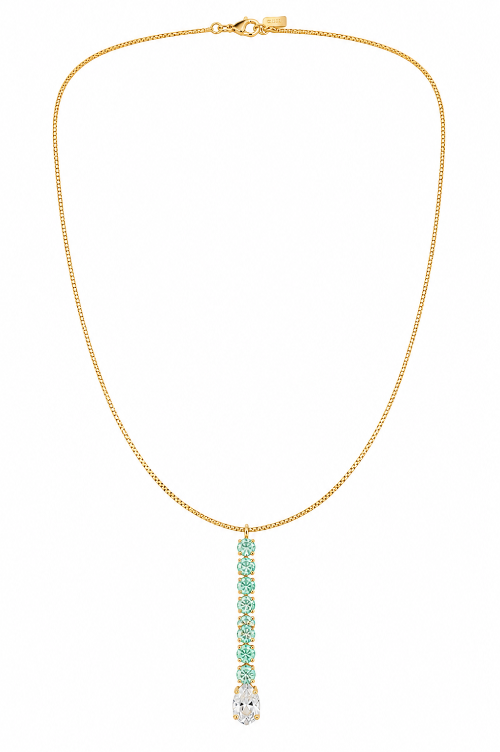 Colar Elegance Verde Tiffany Ouro 18k