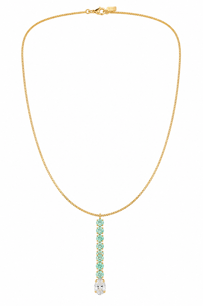 Colar Elegance Verde Tiffany Ouro 18k