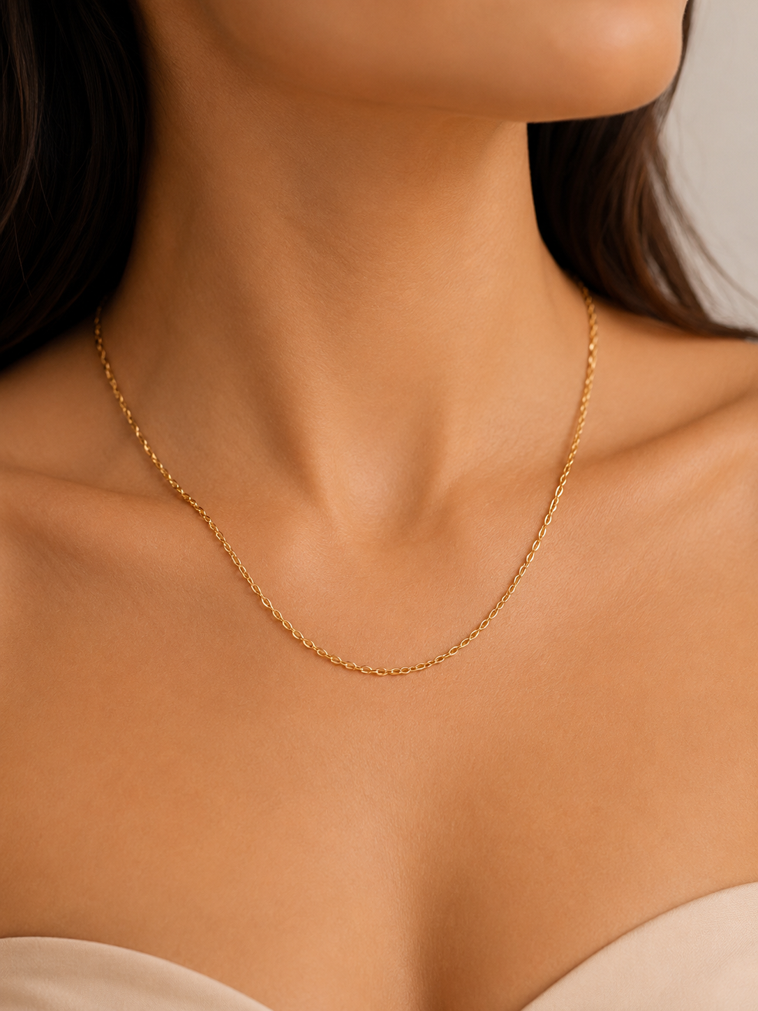 Choker Mini Elos Ovais MontClair Ouro 18k
