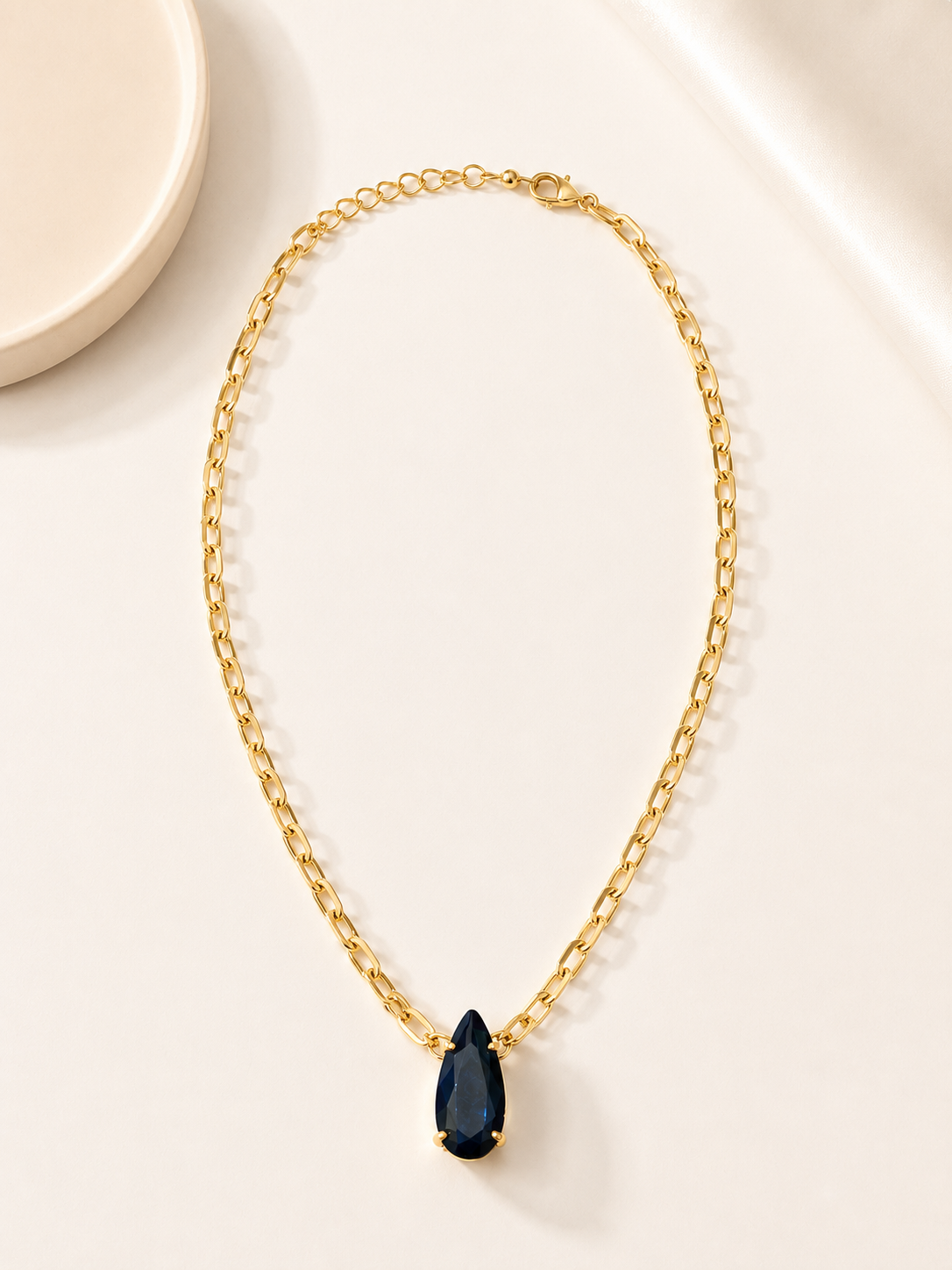 Colar Elo Cartier Gota Ônix Ouro 18k