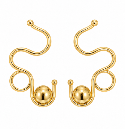 Brinco Fio Orgânico Ouro 18k