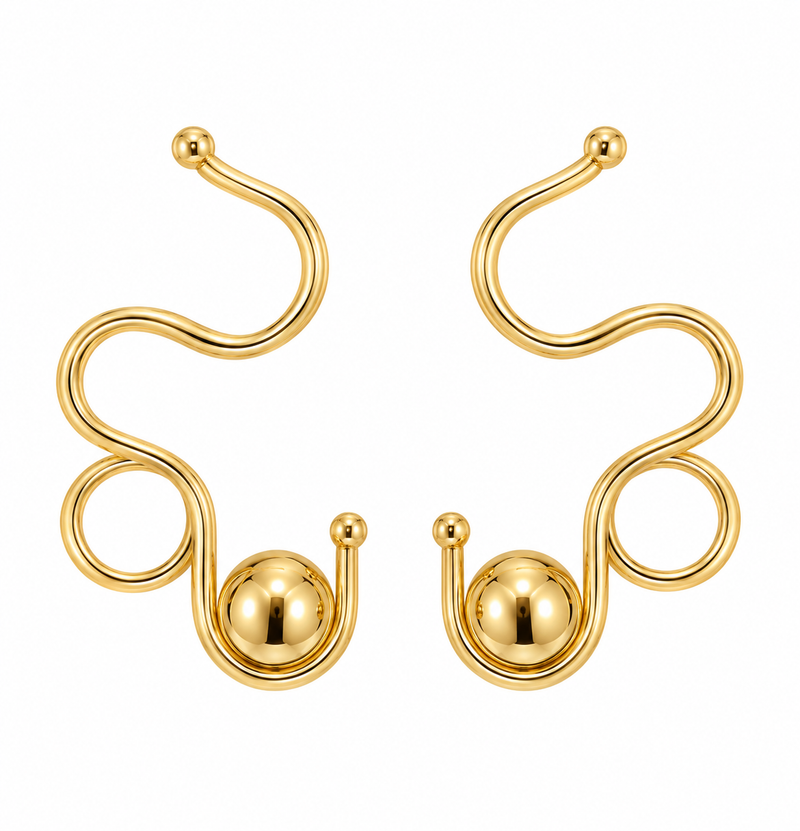 Brinco Fio Orgânico Ouro 18k