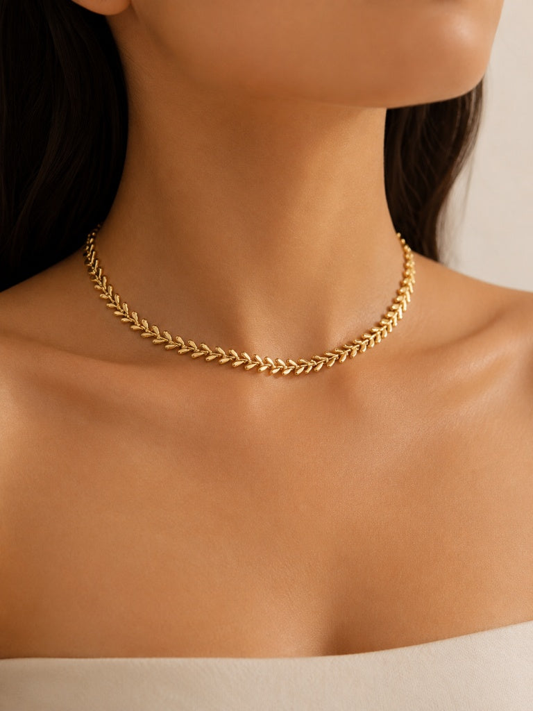 Choker Escama Lisa MontClair Ouro 18k