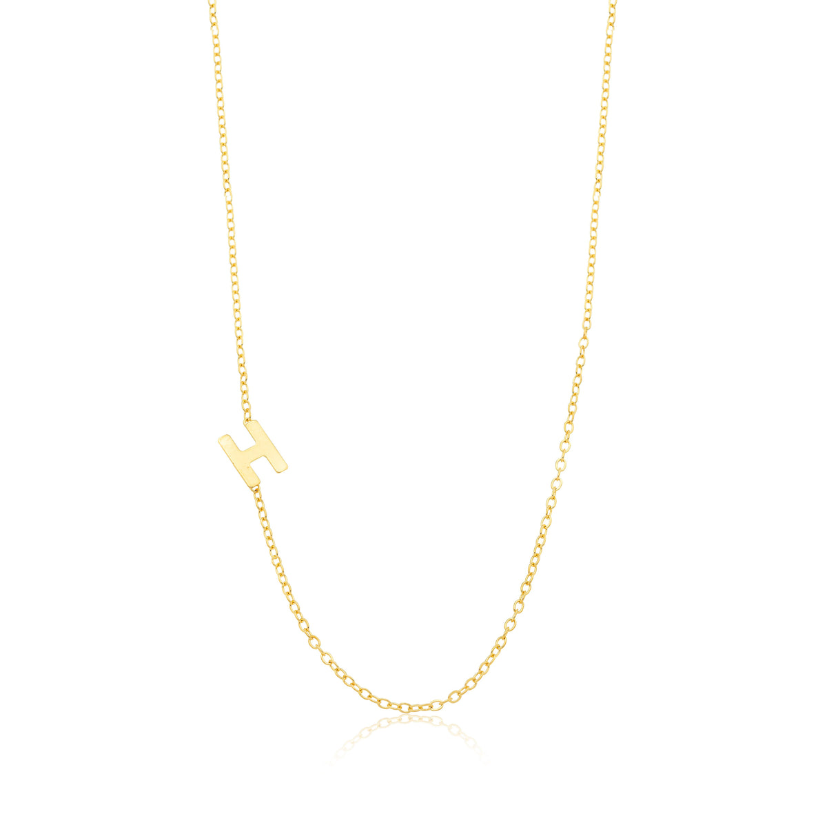 Colar Letra H Personalizado Folheado em Ouro 18K