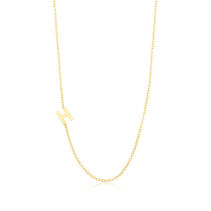 Colar Letra H Personalizado Folheado em Ouro 18K