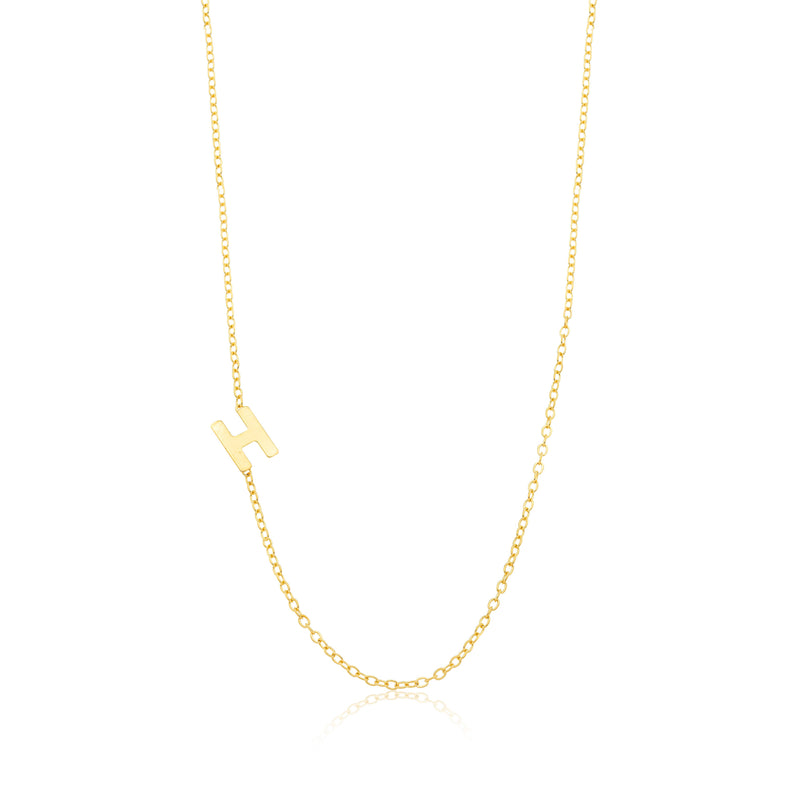 Colar Letra H Personalizado Folheado em Ouro 18K