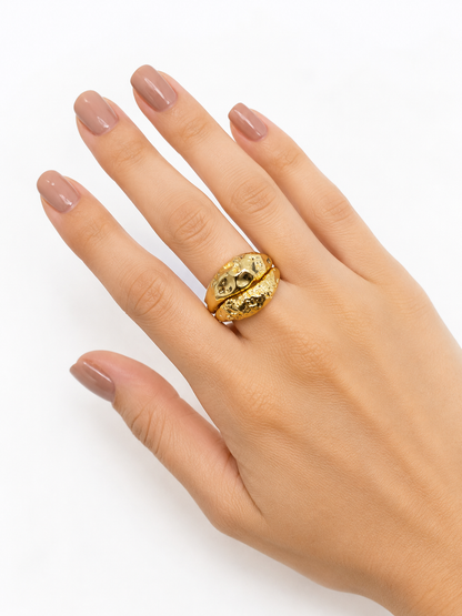 Anel Nuances Croissant Liso Regulável Ouro 18k