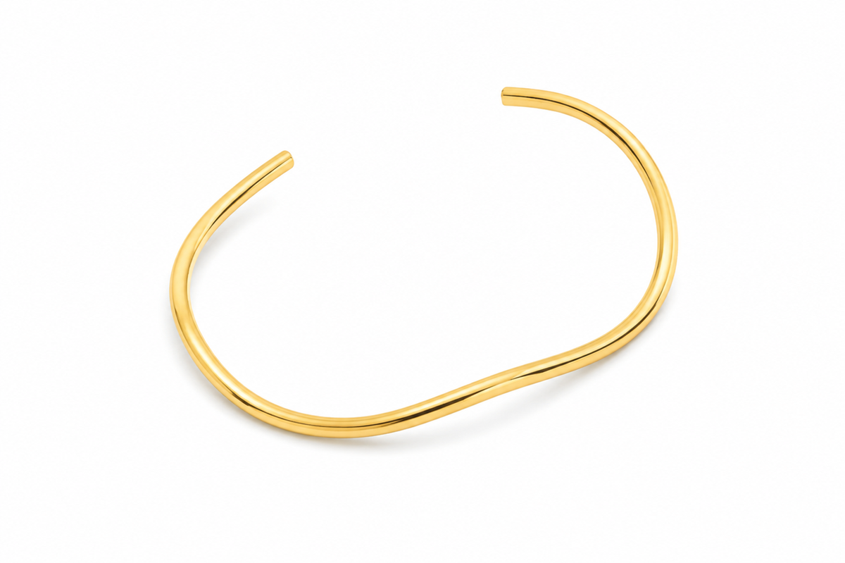 Bracelete 1mm Ondulado Ouro 18k