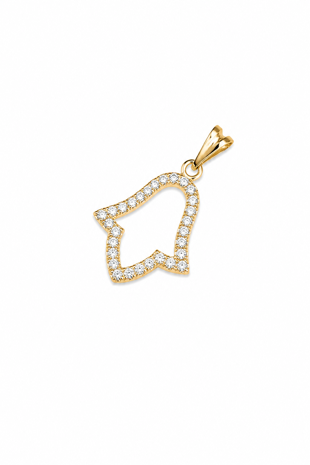 Pingente Mão de Fátima Vazada Ouro 18k