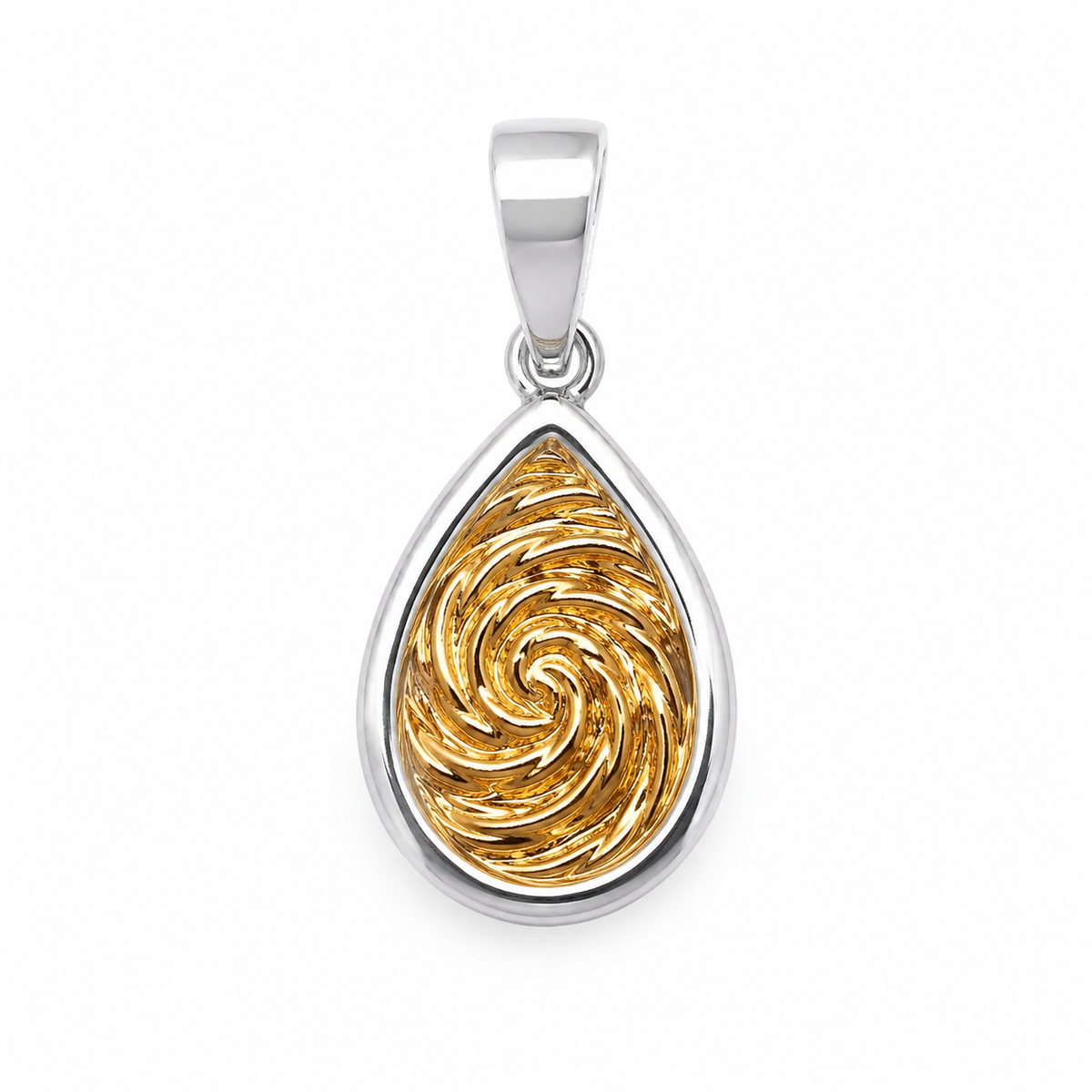 Pingente Gota Duo Mix de Banho Ouro 18k