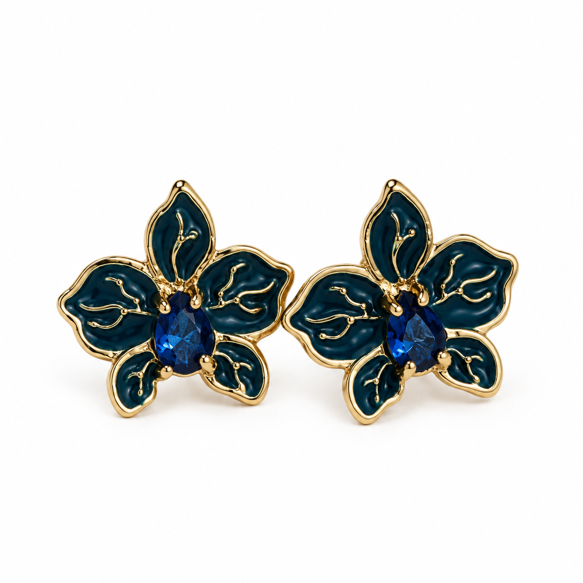 Brinco Flor de Jade Ouro 18k