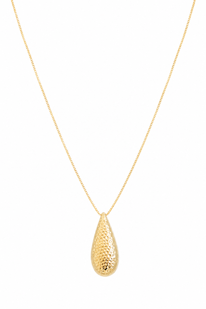Colar Gota Martelada Ouro 18k