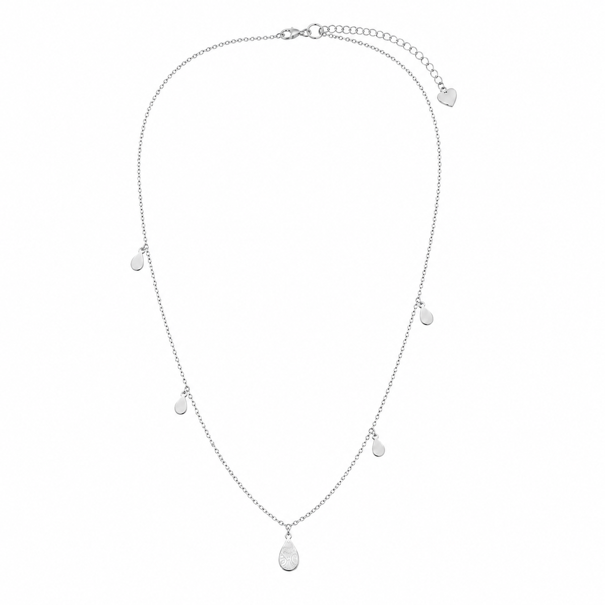Choker Cartier Chapinha com Gotinha Ródio Branco