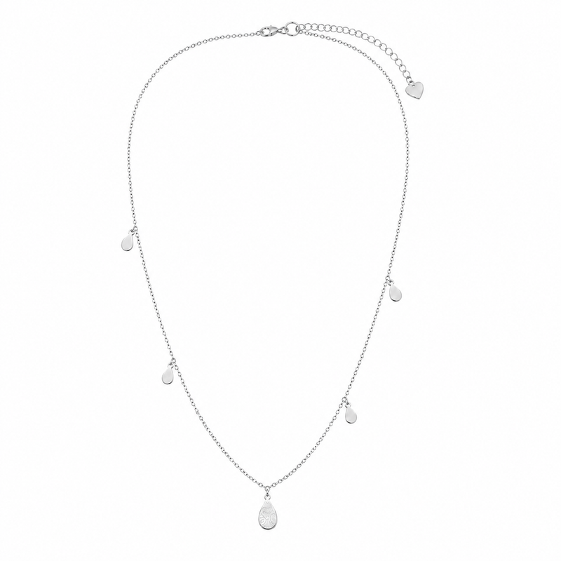 Choker Cartier Chapinha com Gotinha Ródio Branco