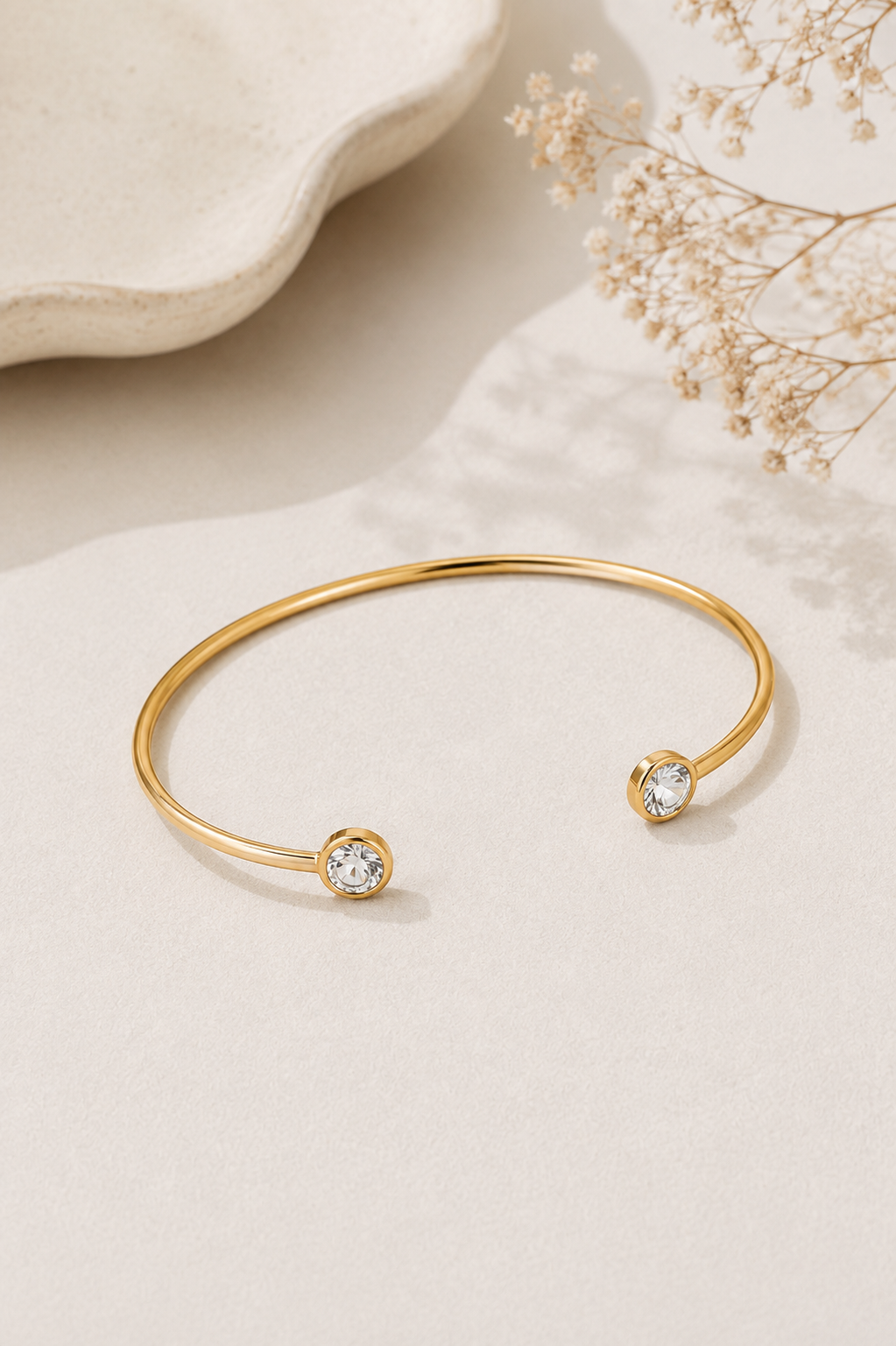 Bracelete Esfera + Zircônia Cravação Inglesa MontClair 18k