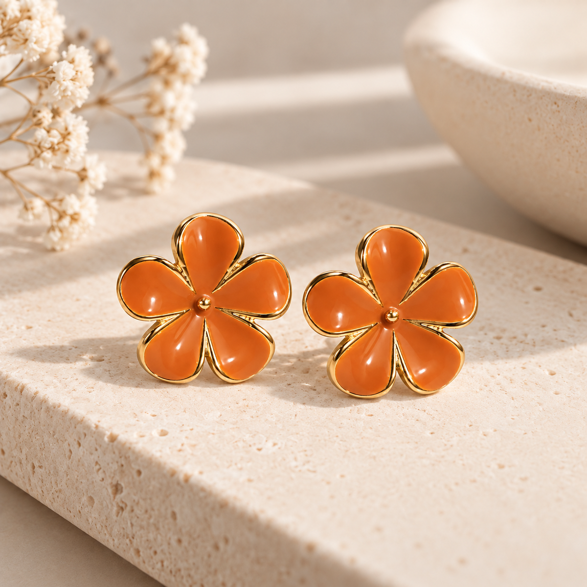 Scarlat SKU 15323 foto 2 | Brinco Flor Sunny Ouro 18k