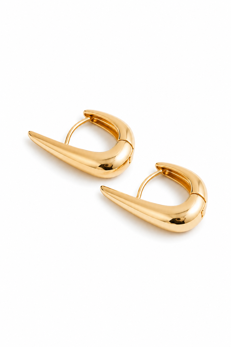 Brinco Argola Siena Liso Médio Ouro 18k