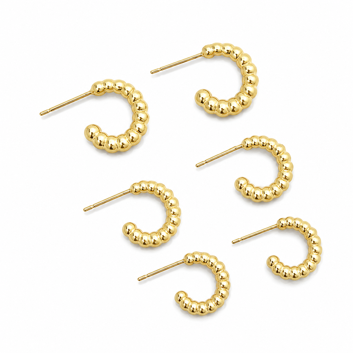 Brinco Trio Argola Esferinhas MontClair Ouro 18k