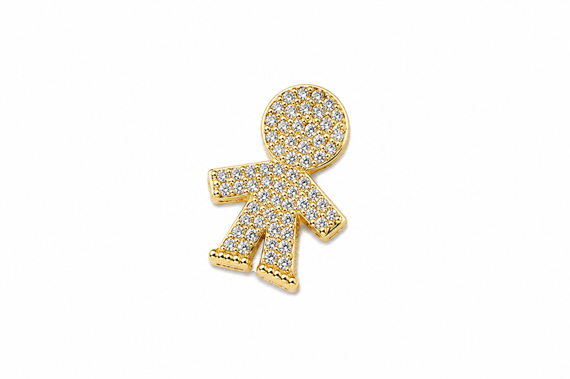 Pingente Menino Cravejado Ouro 18k