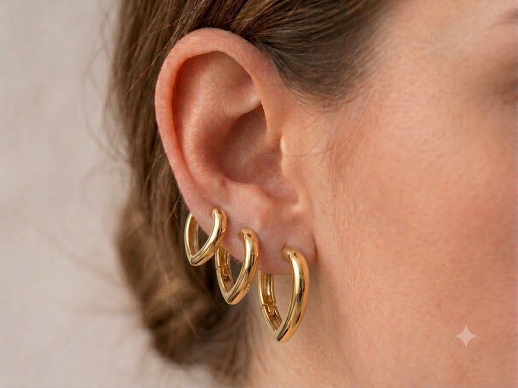 Brinco Argola Coração Liso Ouro 18k