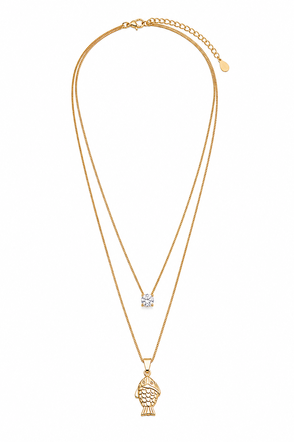 Colar Duplo Veneziana Sardinha Ouro 18k