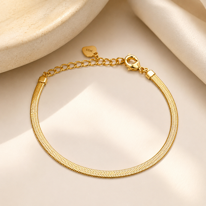 Pulseira Fita Laminada 3mm Ouro 18k