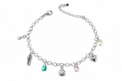 Pulseira Elo Diamantado Verão Ródio Branco