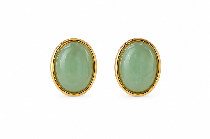 Brinco Jade Ouro 18k