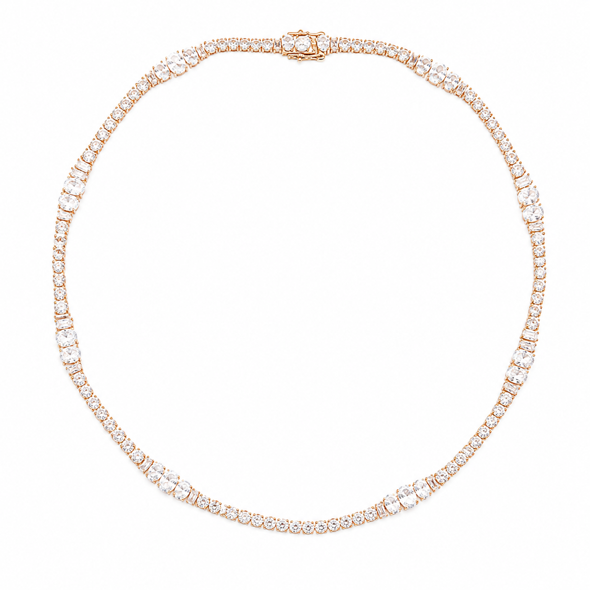 Colar Riviera Royale Cristal Ouro 18k