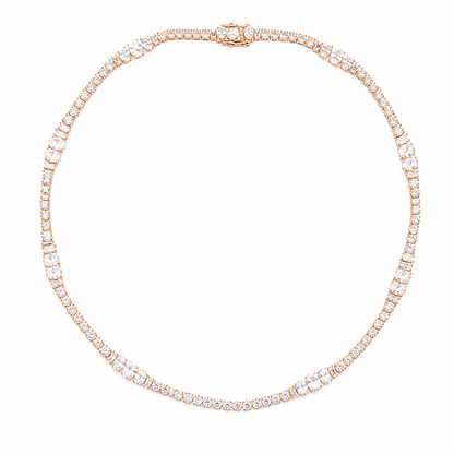 Colar Riviera Royale Cristal Ouro 18k