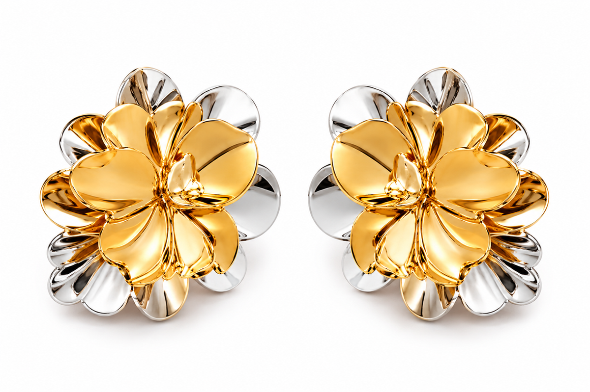 Brinco Florença Bicolor Ouro 18k