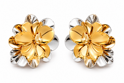 Brinco Florença Bicolor Ouro 18k