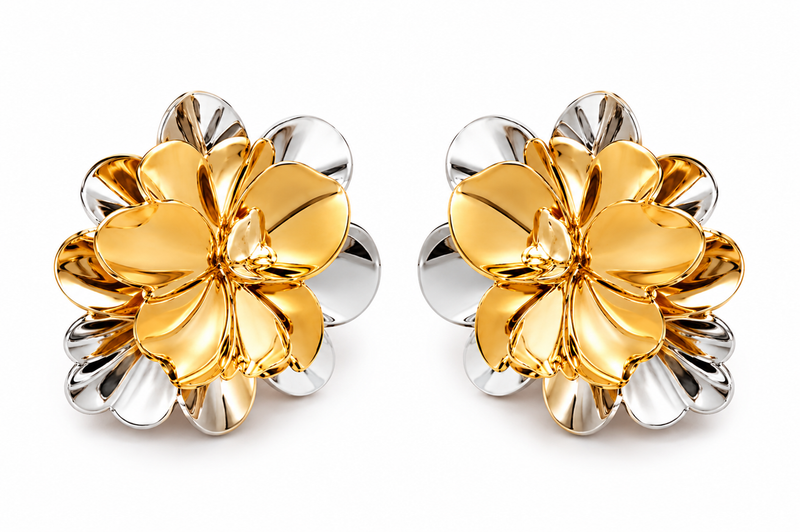 Brinco Florença Bicolor Ouro 18k