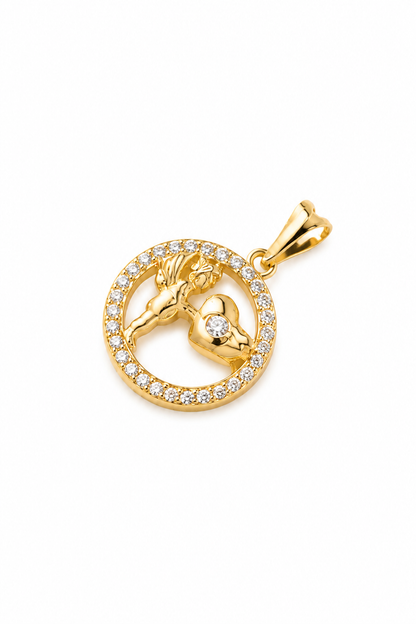 Pingente Anjinho Cravejado Ouro 18k