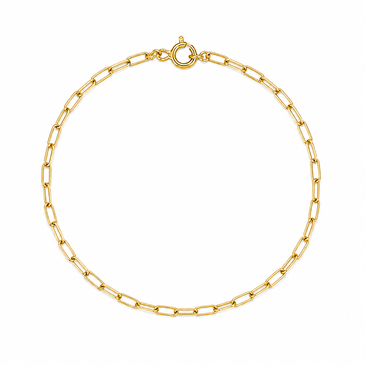 Pulseira Masculina Elo Cartier Alongado Minimal Ouro 18k