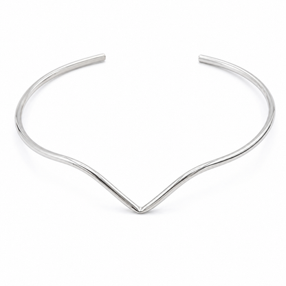 Choker Aro "V" Ródio Branco