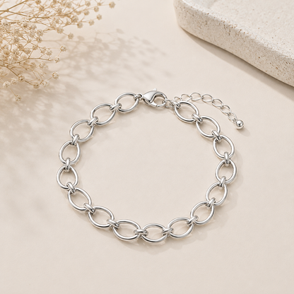 Pulseira Elo Gota G Ródio Branco
