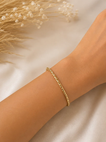 Bracelete “Pipoca” Trabalhado Ouro 18k