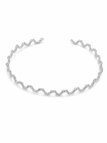 Choker Aro Ondinhas Torcida Ródio Branco