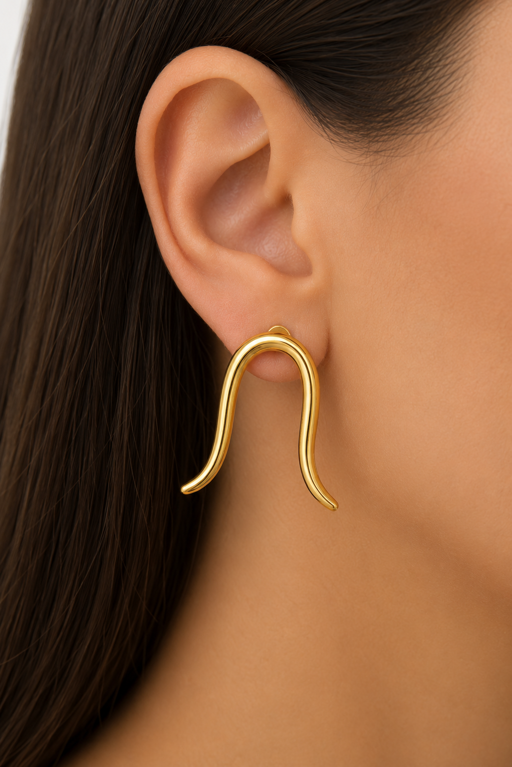 Brinco Bigode Ouro 18k