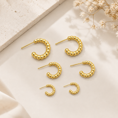 Brinco Trio Argola Esferinhas MontClair Ouro 18k