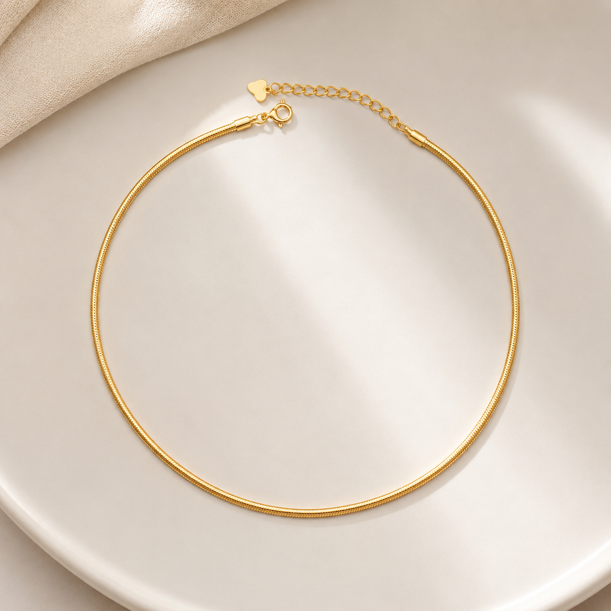 Colar Choker Fio Alemão 2mm Ouro 18k