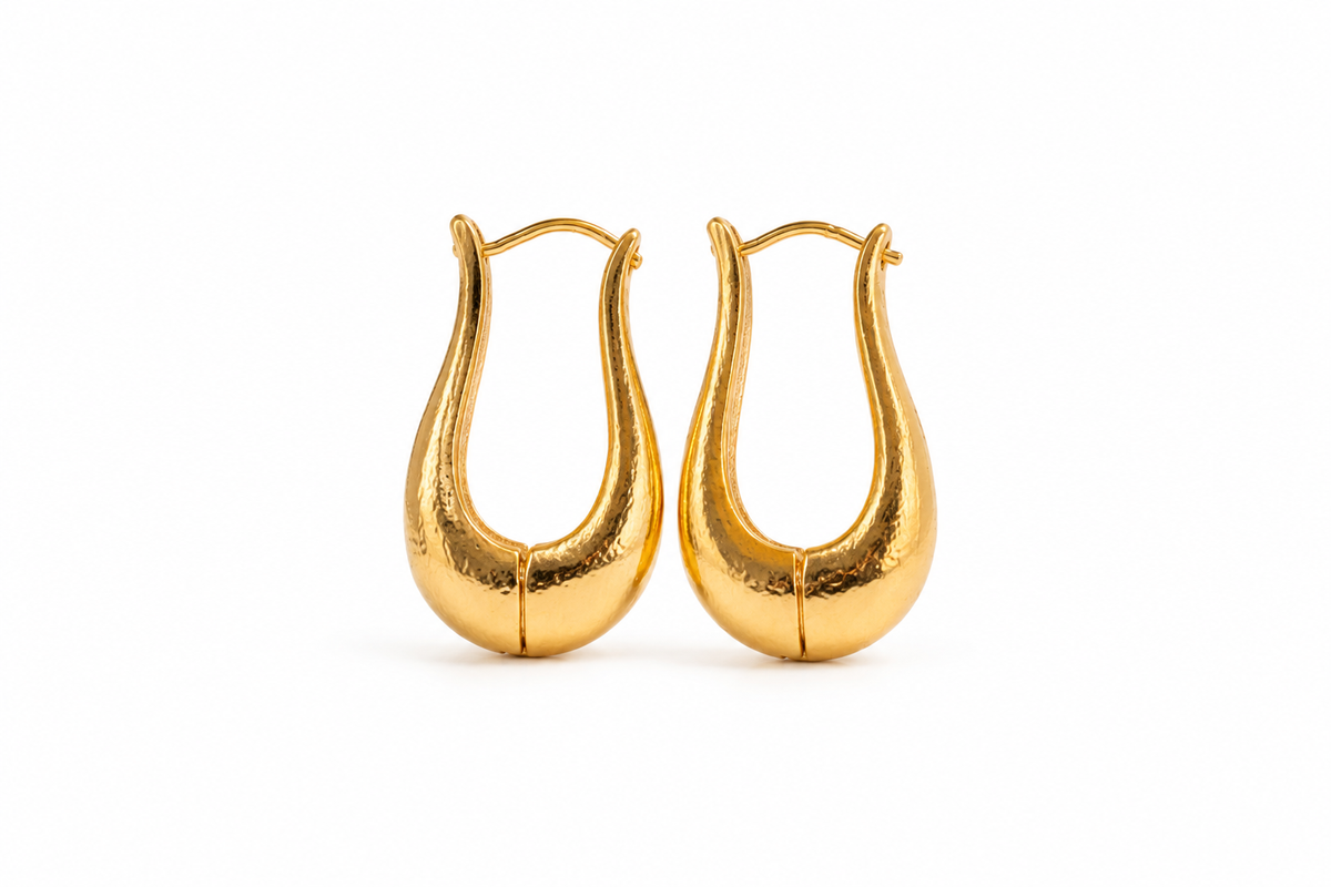 Brinco Argola Ravello Extra Grande Diamantada Ouro 18k