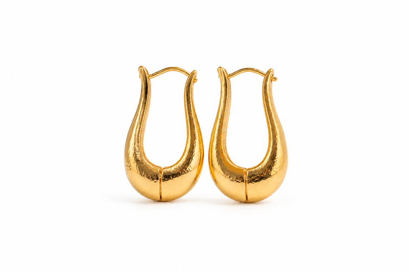 Brinco Argola Ravello Extra Grande Diamantada Ouro 18k
