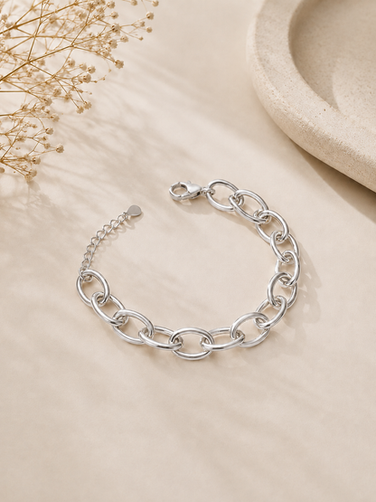 Pulseira Elo G Ródio Branco