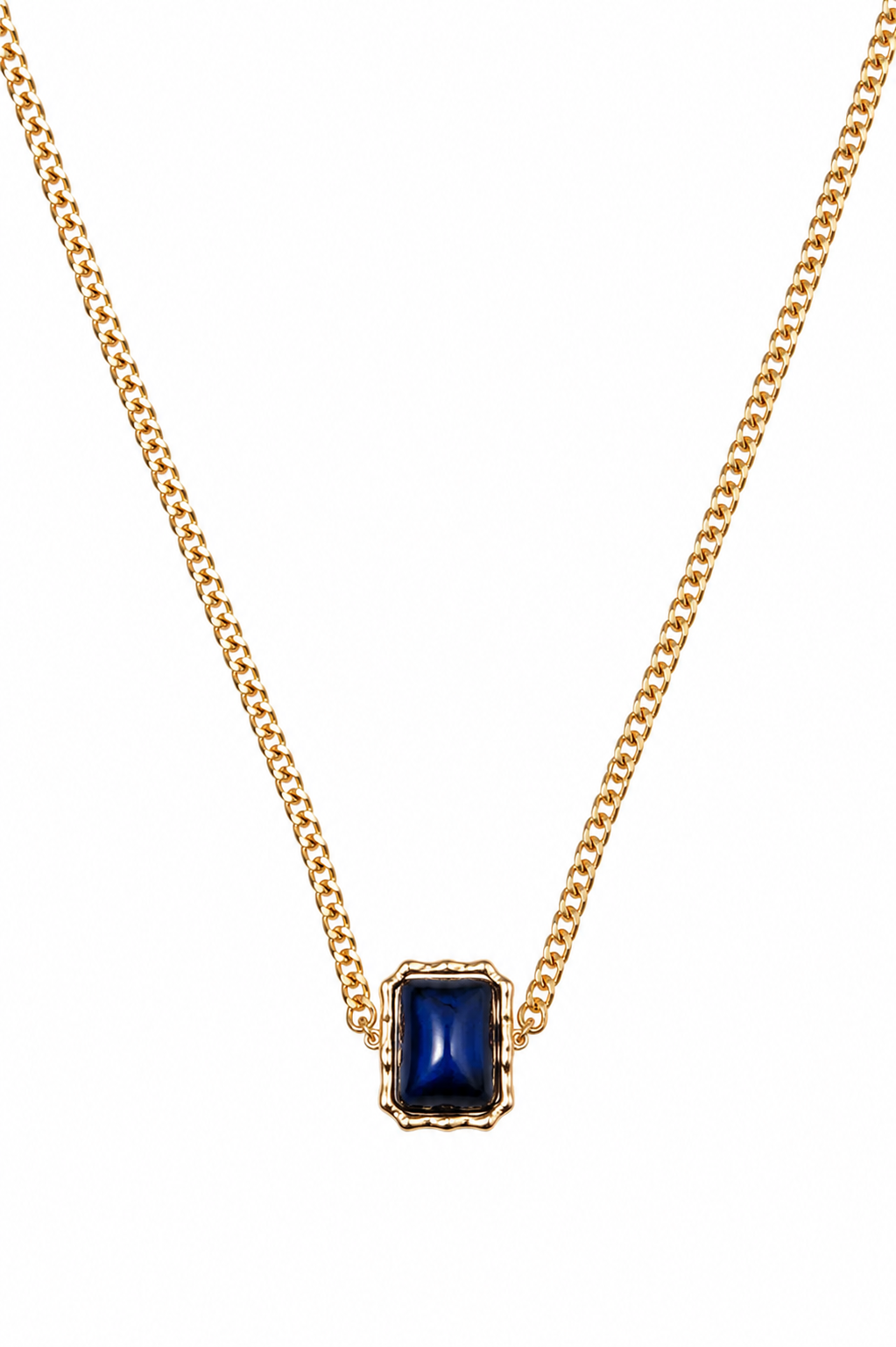 Colar Nobre Instinto Safira Azul Ouro 18k