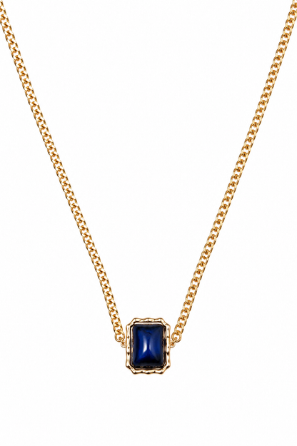 Colar Nobre Instinto Safira Azul Ouro 18k